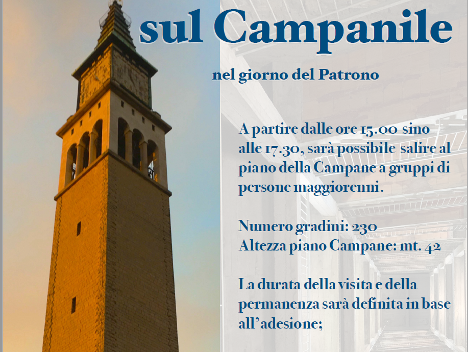 Per la giornata del Santo Patrono sarà possibile salire sul campanile della nuova parrocchiale!